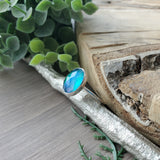 Blue Aura Opal Ring, Oval