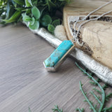Turquoise Necklace, Long Hexagon