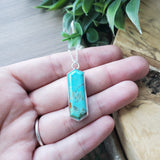 Turquoise Necklace, Long Hexagon