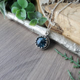 Round Moss Kyanite Necklace, Faceted