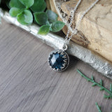 Round Moss Kyanite Necklace, Faceted