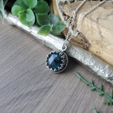 Round Moss Kyanite Necklace, Faceted