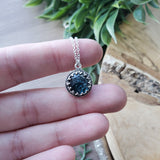 Round Moss Kyanite Necklace, Faceted