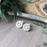 Peridot Studs, Floral