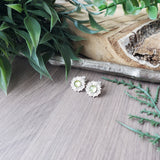 Peridot Studs, Floral