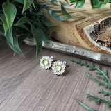 Peridot Studs, Floral