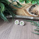 Peridot Studs, Floral