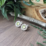 Peridot Studs, Floral