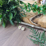 Peridot Studs, Floral