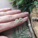 Peridot Studs, Floral