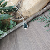 Moss Agate Necklace, Tear Drop
