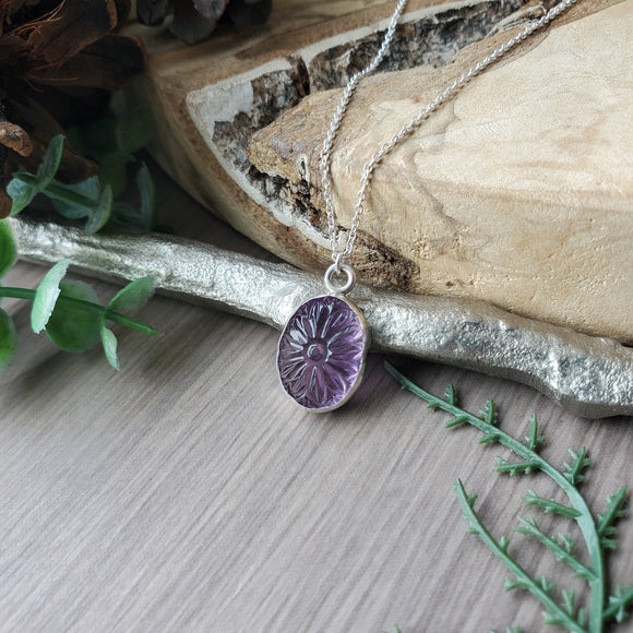 Amethyst Necklace, Flower