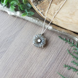 Grey Moonstone Flower Necklace
