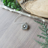 Grey Moonstone Flower Necklace