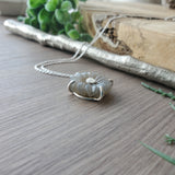 Grey Moonstone Flower Necklace