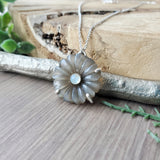 Grey Moonstone Flower Necklace