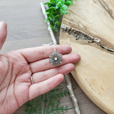 Grey Moonstone Flower Necklace