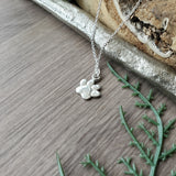 Paw Print Necklace, Silver