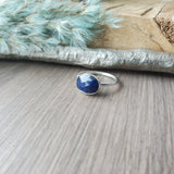 Sapphire Ring, Faceted, Oval