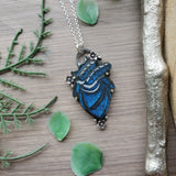 Anatomical Heart Necklace, Labradorite, Floral,