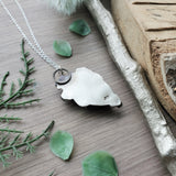 Anatomical Heart Necklace, Labradorite, Floral,