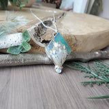 Under the Sea Necklace, Teal Agate