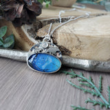 Polar Bear Necklace, Blue Opal