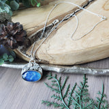 Polar Bear Necklace, Blue Opal