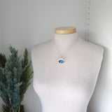 Polar Bear Necklace, Blue Opal