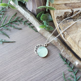 Floral Moon Necklace, Aqua Chalcedony