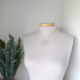 Floral Moon Necklace, Aqua Chalcedony