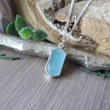 Aquamarine Necklace, Hexagon