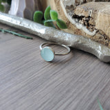 Aquamarine Ring, Faceted Round, 8mm