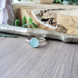 Aquamarine Ring, Faceted Round, 8mm
