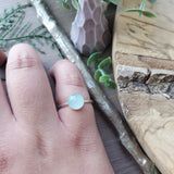 Aquamarine Ring, Faceted Round, 8mm