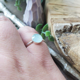 Aquamarine Ring, Faceted Round, 8mm