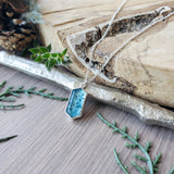 Moss Kyanite Necklace, Teal