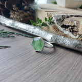 Moss Kyanite Ring, Hexagon, Green