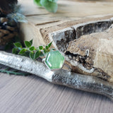 Moss Kyanite Ring, Hexagon, Green
