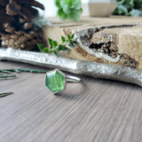 Moss Kyanite Ring, Hexagon, Green