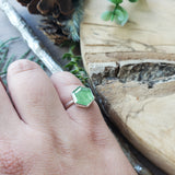 Moss Kyanite Ring, Hexagon, Green