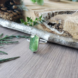 Moss Kyanite Ring, Long Hexagon