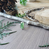 Moss Kyanite Ring, Long Hexagon