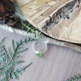 Moss Kyanite Ring, Long Hexagon