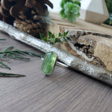 Moss Kyanite Ring, Long Hexagon