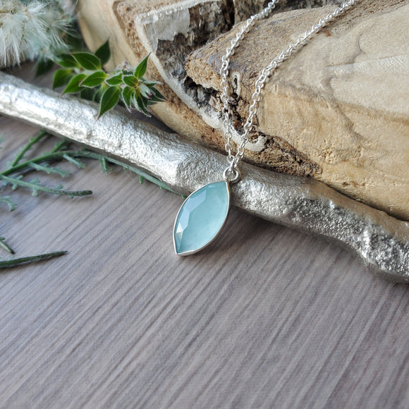 Aquamarine Necklace, Marquise