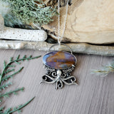 Purple Agate Necklace, Octopus