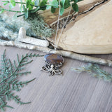 Purple Agate Necklace, Octopus