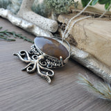 Purple Agate Necklace, Octopus