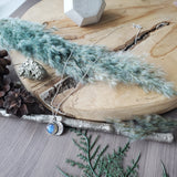 Floral Moon Necklace, Labradorite